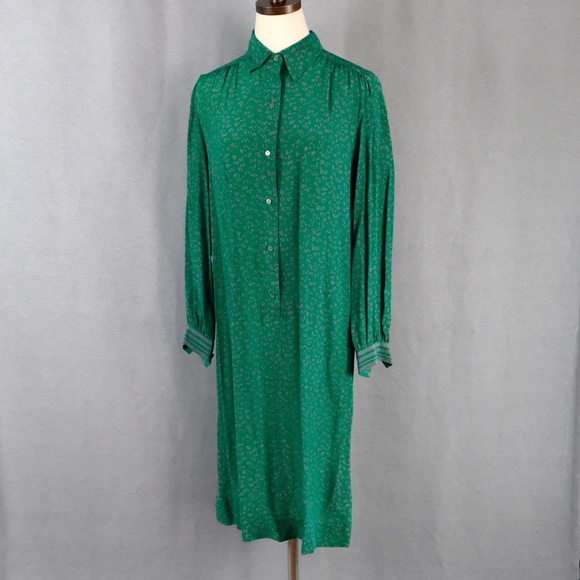 Vintage Nat Kaplan Couture Silk Floral Shirt Dress - Picture 4 of 14